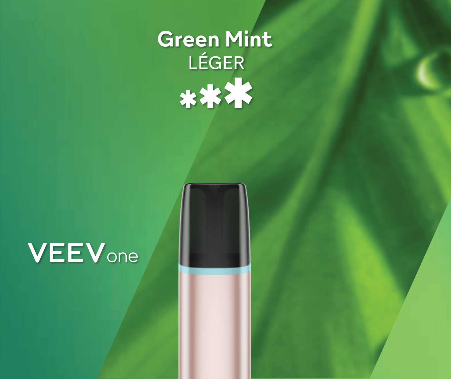 Un appareil à capsule VEEV ONE en saveur Green Mint.