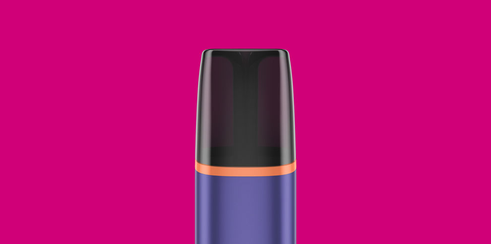 An electric purple VEEV ONE vape device