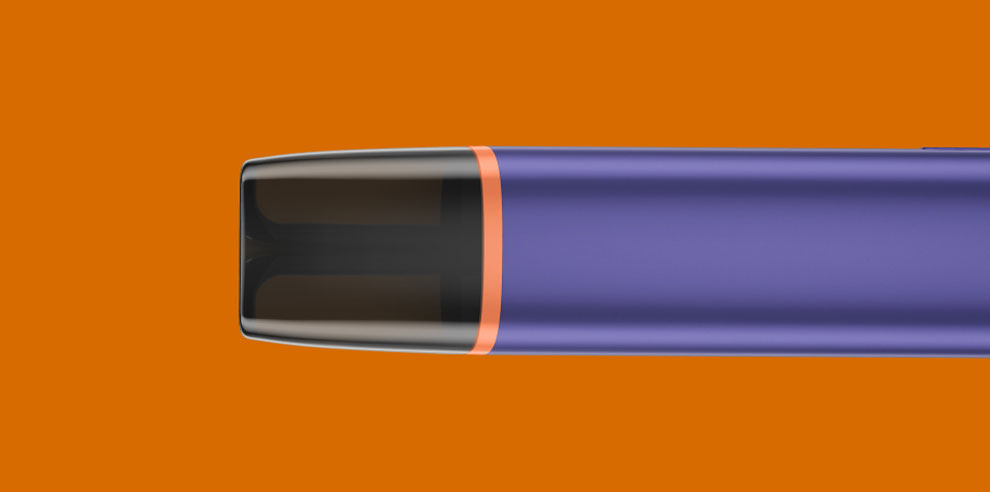 An electric purple VEEV ONE vape device