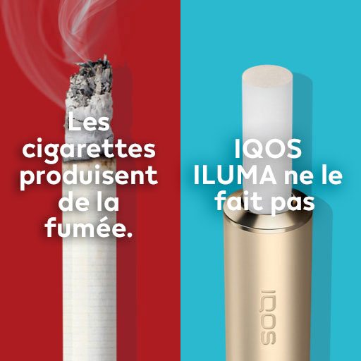 Cigarette par rapport à l’appareil IQOS