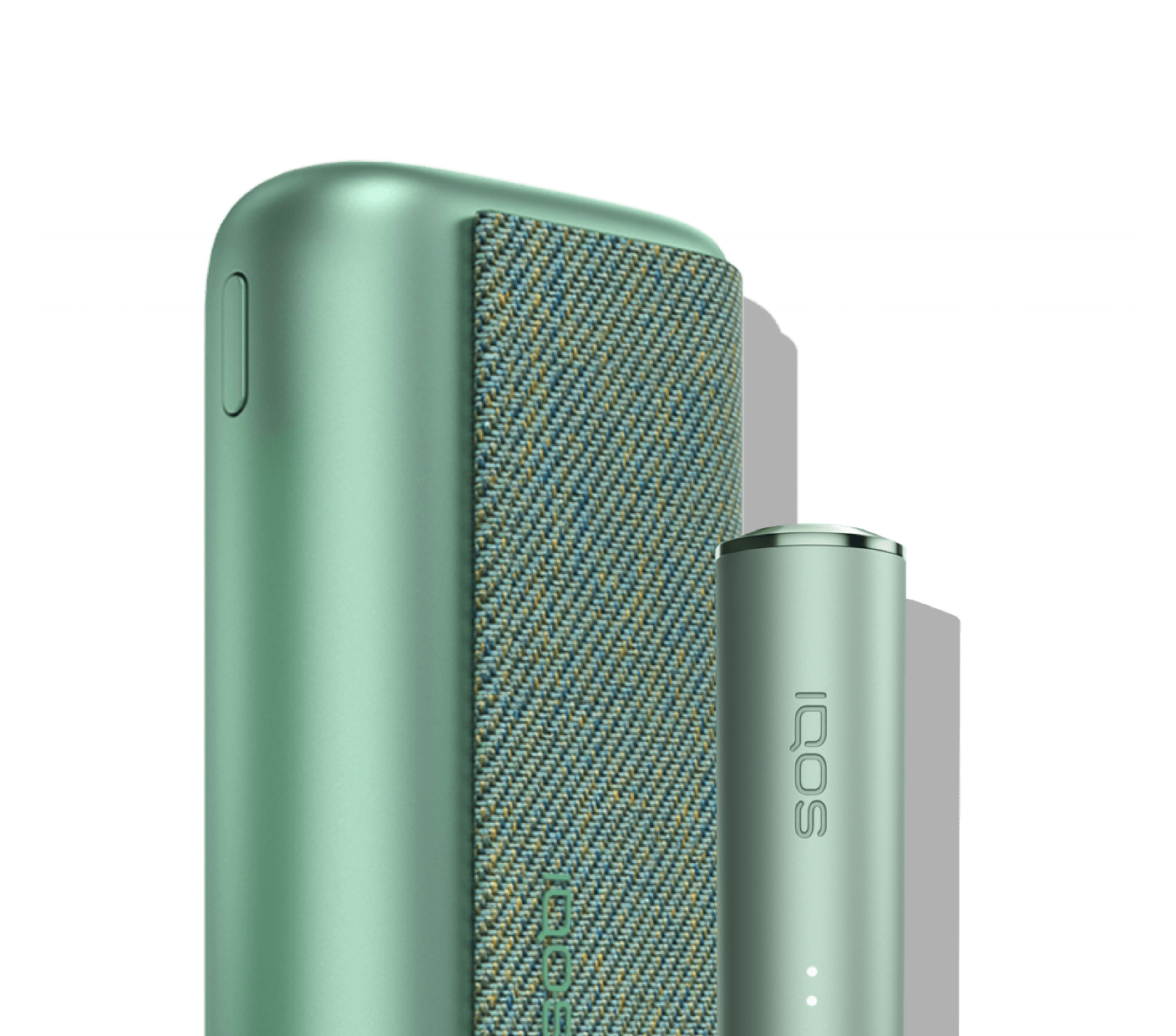 Un support et un chargeur de poche IQOS ILUMA PRIME vert jade.