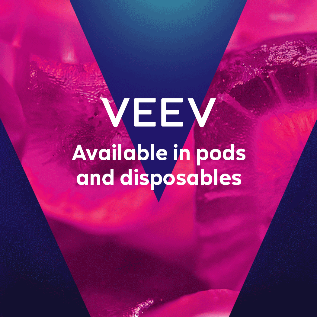 VEEV, available in pods and disposables.